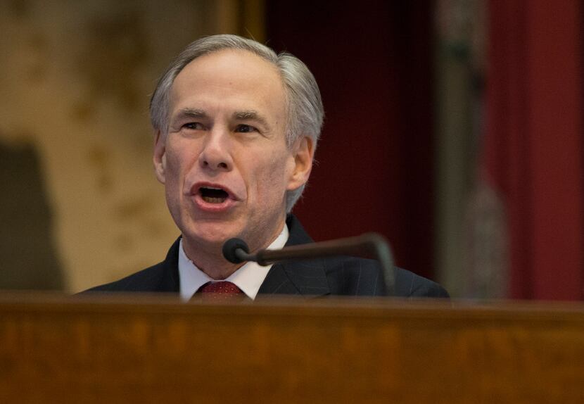 Texas Gov. Greg Abbott delivers his State of the State address to a joint session of the...