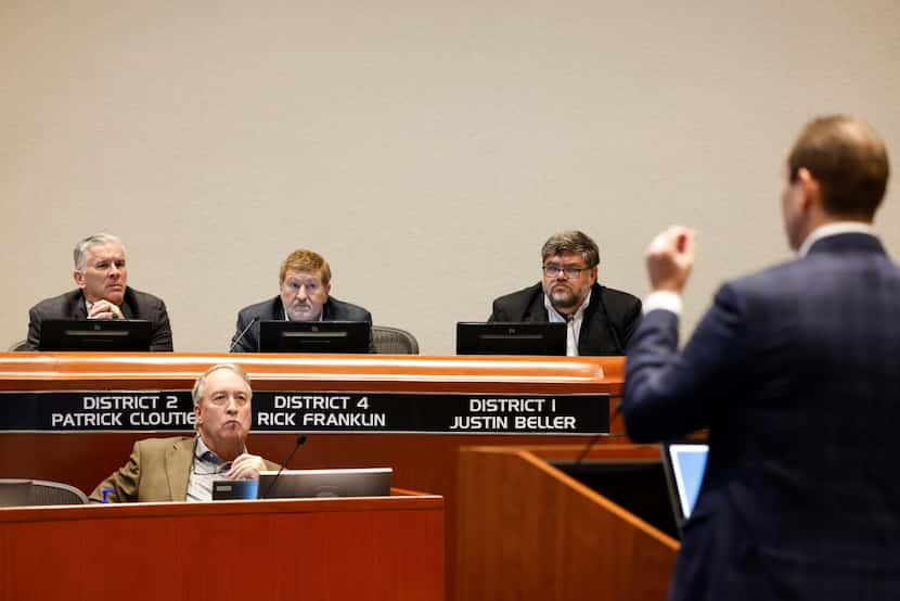 McKinney City Council members Patrick Cloutier (from left), Rick Franklin and Justin Beller...