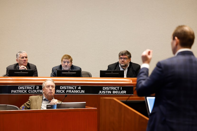 McKinney City Council members Patrick Cloutier (from left), Rick Franklin and Justin Beller...