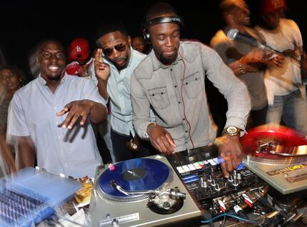 DJ Spoon (left), chef Kev and DJ Nitecrawler attended the Good Culture event Bangers &...