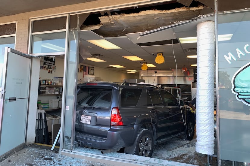 An SUV crashed into Haute Sweets Patisserie on Northwest Highway in the Lake Highlands/White...