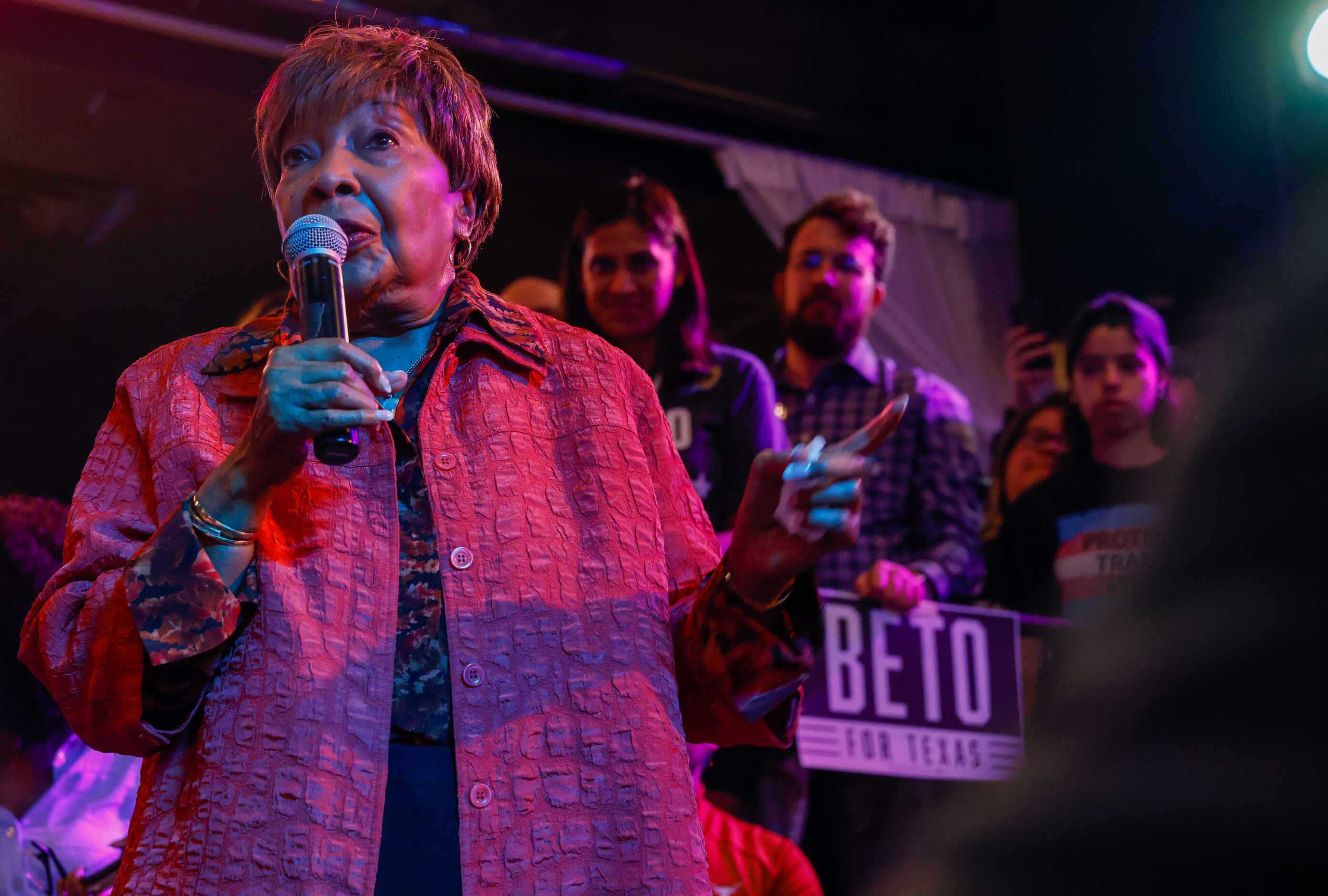 Retiring U.S. Rep Eddie Bernice Johnson speaks at a Get Out the Vote Rally at Sue Ellen's in...