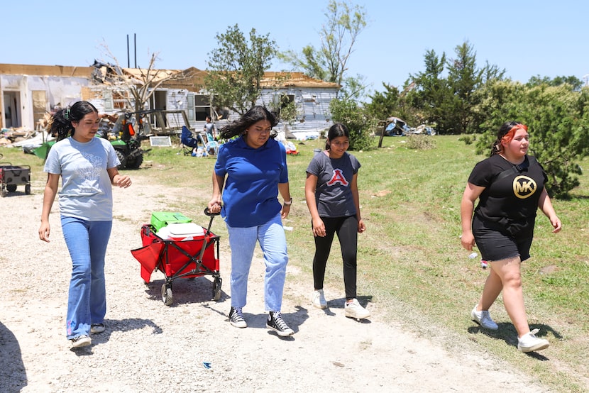 From left, Myrin Vellasquez, her sister Britney and friends Nicole Romo and Scarlett Romo go...