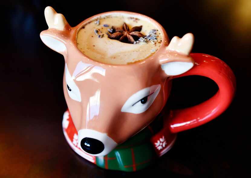 The Falala-Latte is made with with cinnamon, lavender and a star anise garnish at Deck the...