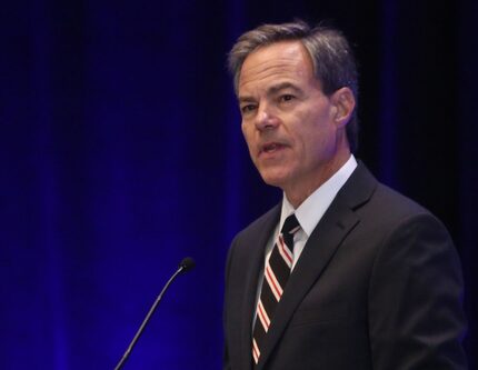 Texas House Speaker Joe Straus gives a keynote speech during the 85th Legislative Session...