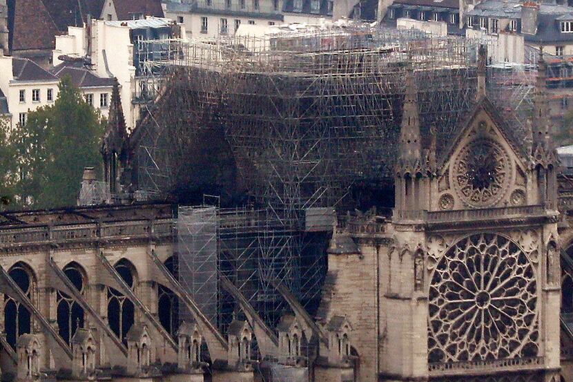 Notre Dame cathedral is pictured from the top of the Montparnasse tower on Tuesday, April...