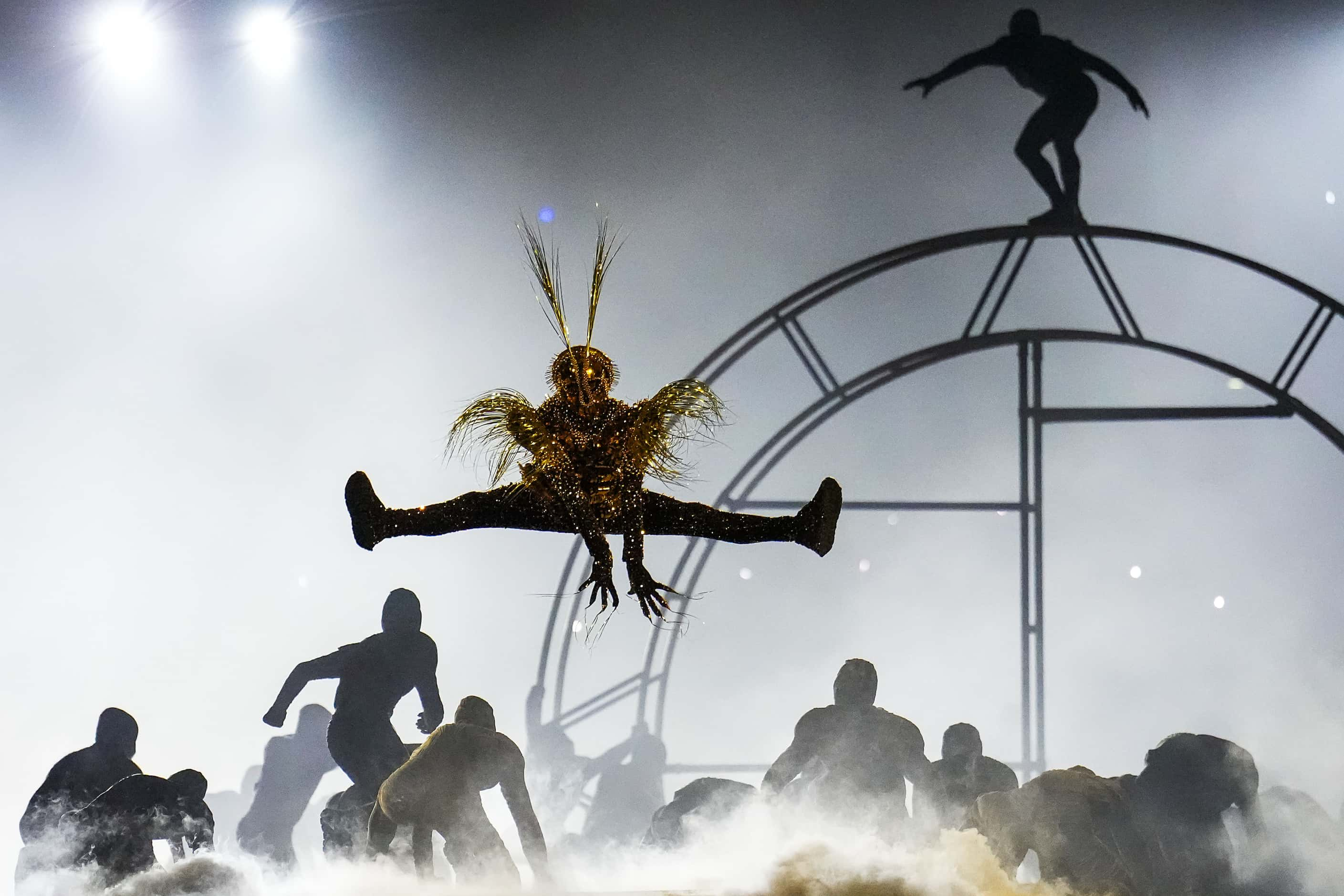 Artists perform during closing ceremonies for the 2024 Summer Olympics on Sunday, Aug. 11,...