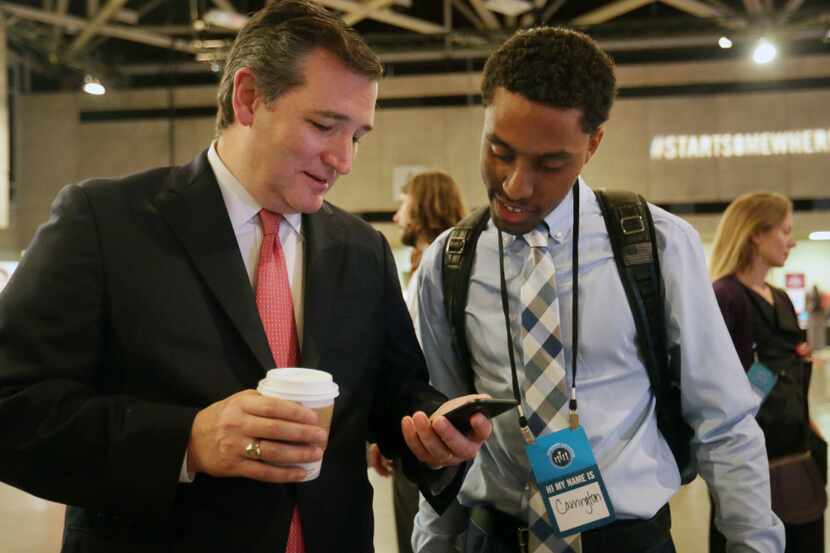 Sen. Ted Cruz, R-Texas, shares his social media post about men's rompers with job seeker...