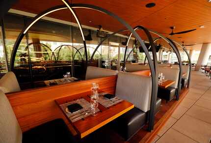 The patio is located on the upper floor of the new Del Frisco's Double Eagle Steak House in...