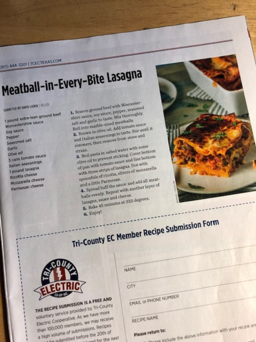 Score! The recipe gets sent to electricity customers in parts of 16 North Texas counties.