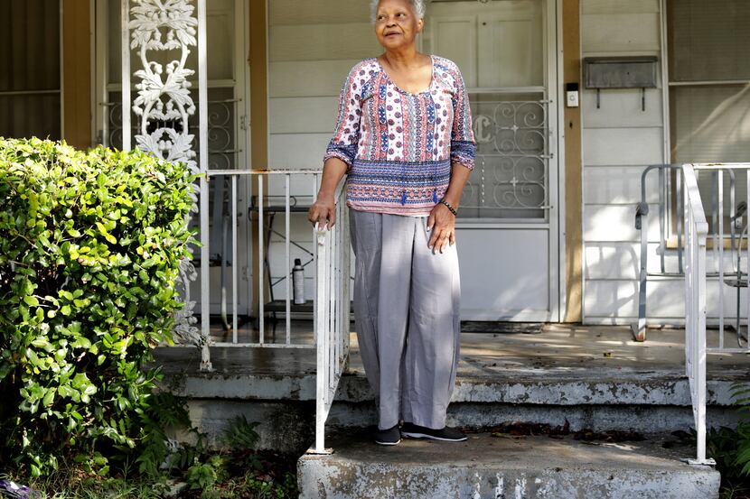 Patricia Cox, president of the 10th Street Historic District Residents Association, poses...