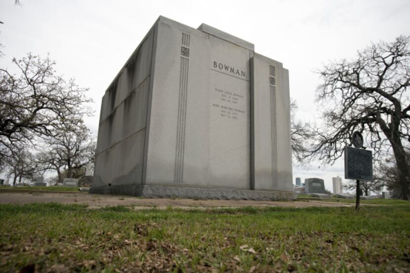 Composer Eudlay Bowman's tomb at Oakwood Cemetery. His song "12th Street Rag" is used...