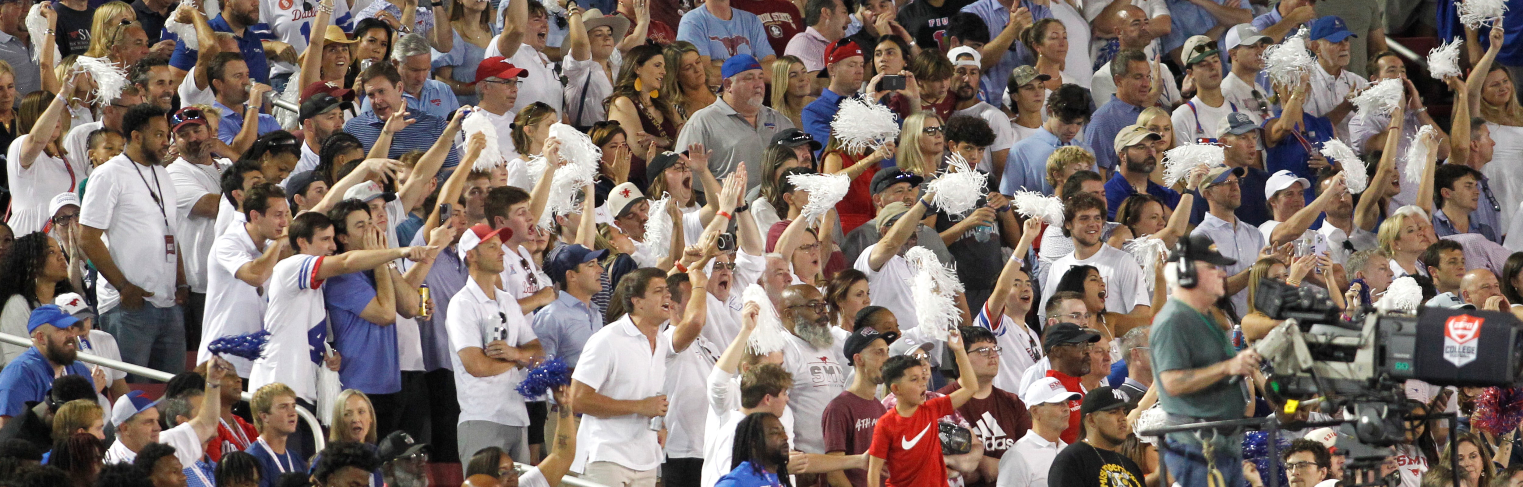 SMU Mustangs fans show their support just prior to a critical 4th down play by Florida State...