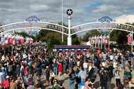 Views of the State Fair of Texas the day after three people were shot that led to an...