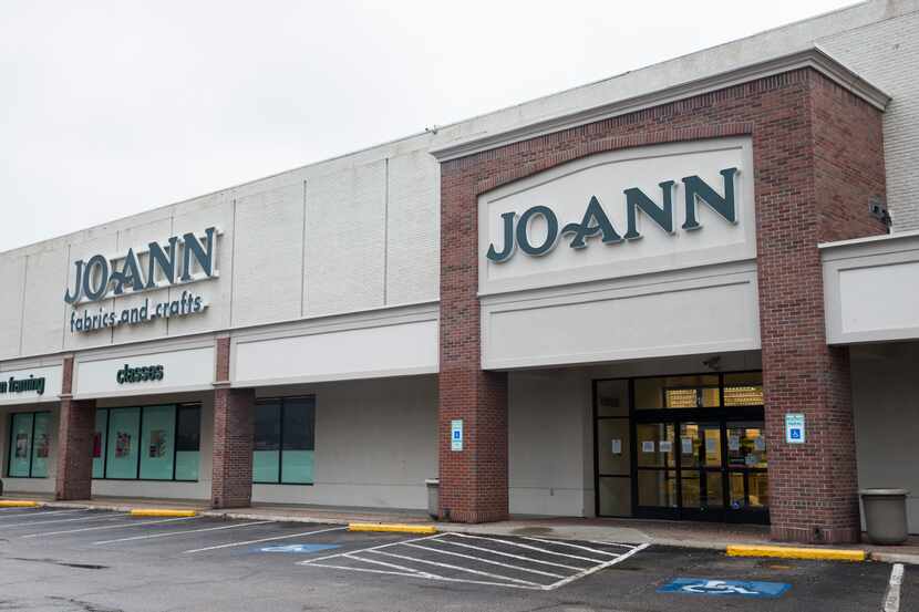 The two-level Joann store in Dallas at Preston Road and Forest Lane is one of the Ohio-based...
