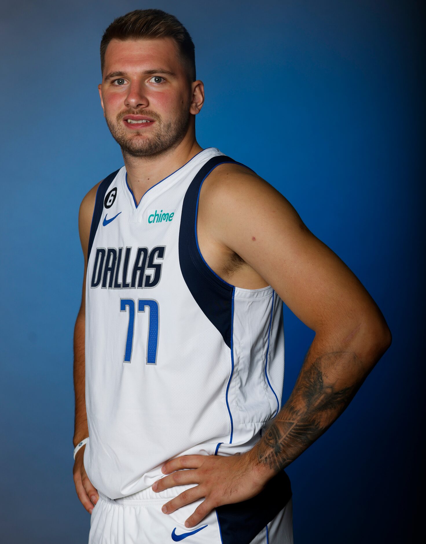 Dallas Mavericks’ Luka Doncic is photographed during the media day at American Airlines...