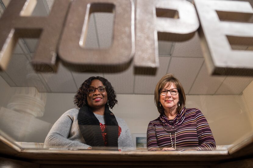 Sonya Parker Goode (left), the Grant Halliburton Foundation's director of outreach and...