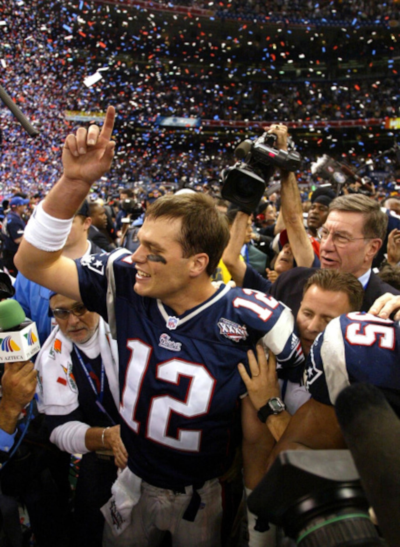 9. Tom Brady’s signature drive:

The Rams and their Greatest Show on Turf tied the upstart...