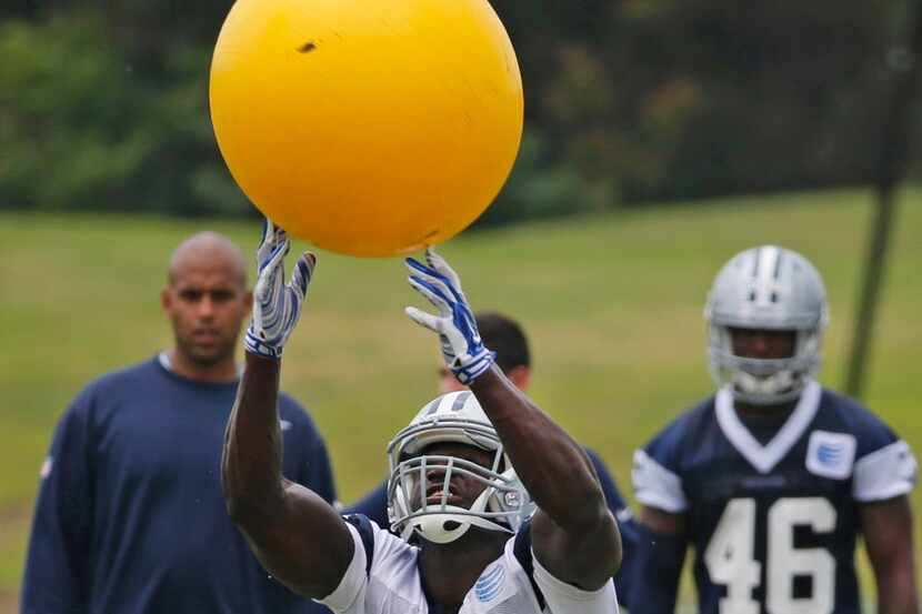Dallas tight end Efe Obada (46) is pictured during the Dallas Cowboys rookie minicamp held...