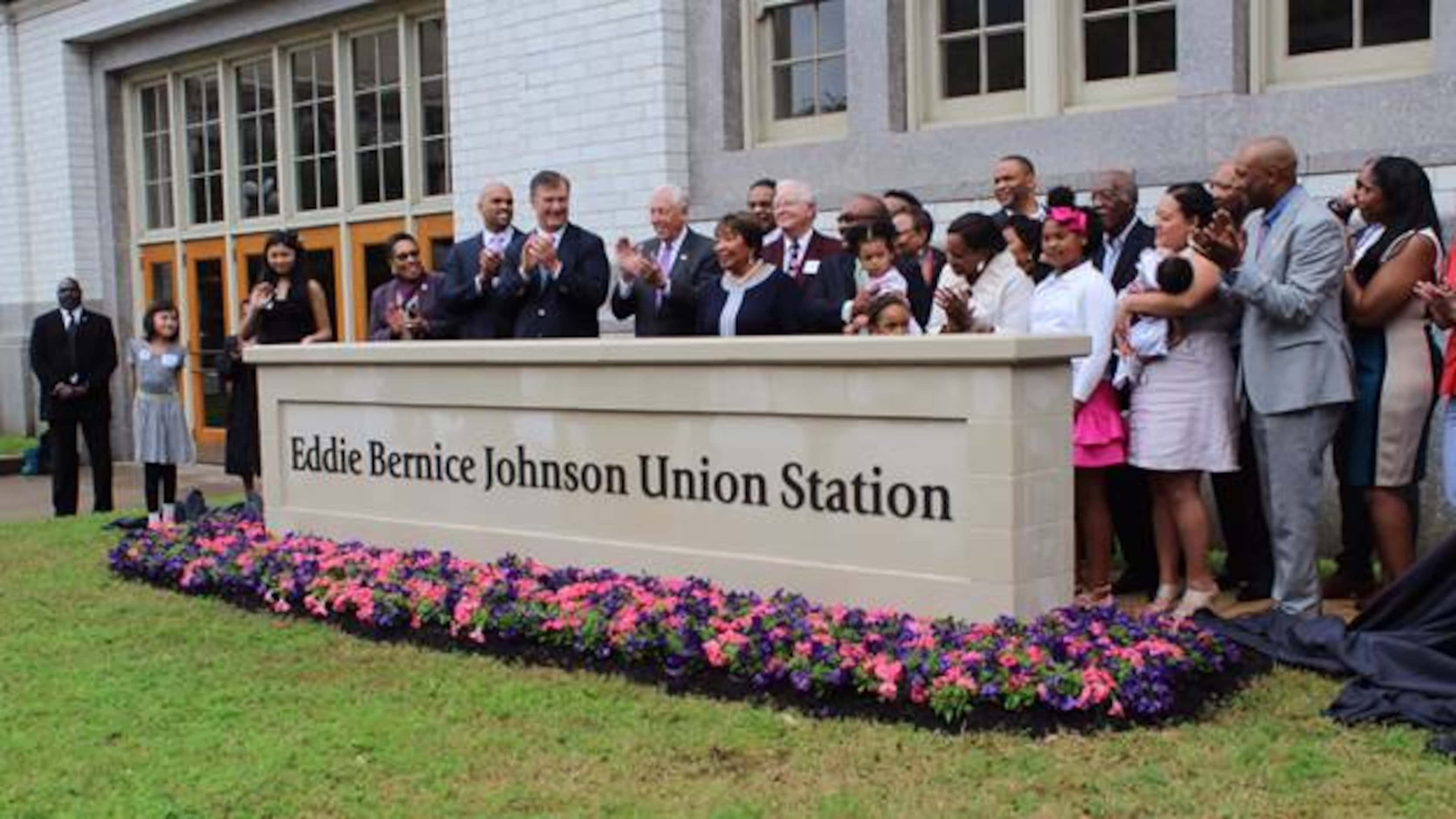 Officials gathered Saturday, April, 6, 2019, at a ceremony to rename Dallas' Union Station...