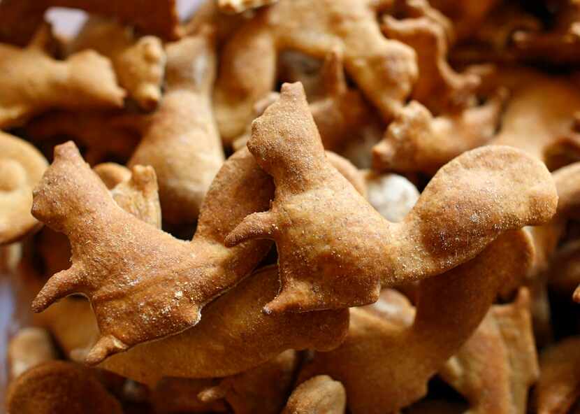 
Squirrel-shaped dog treats are among the products offered at The Canine Cookie Company....
