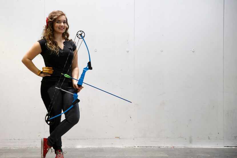 Allen's Dorothy Cobb poses for a portrait at Texas Archery Academy in Plano on Thursday,...