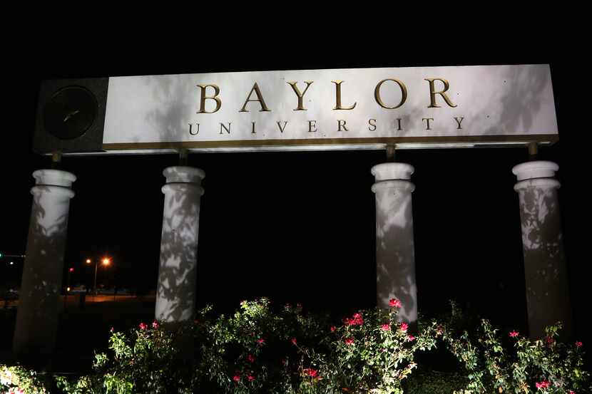 A picture of a Baylor University sign on the campus of Baylor University on Nov. 13, 2016 in...