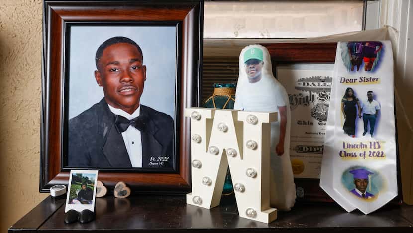 Anthony “Woody” Wilson's senior portrait and high school diploma are among the memories...