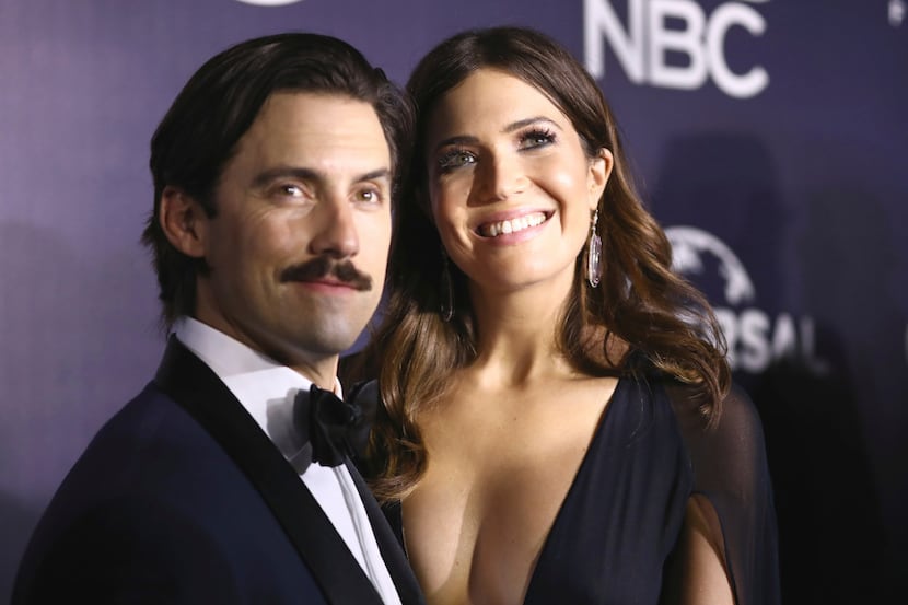 FILE - This Jan. 8, 2017 file photo shows Milo Ventimiglia, left, and Mandy Moore at the...