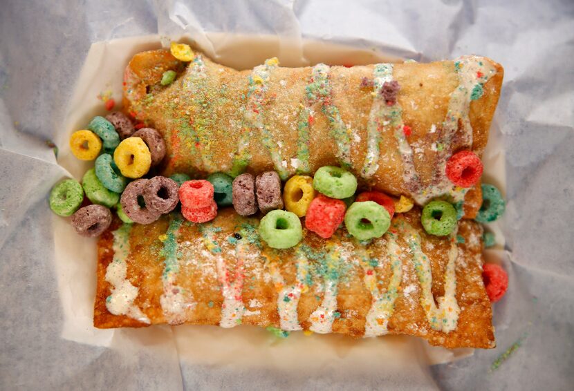 Deep Fried Froot Loops by Gracie and Milton Whitley during a press conference at Cotton Bowl...