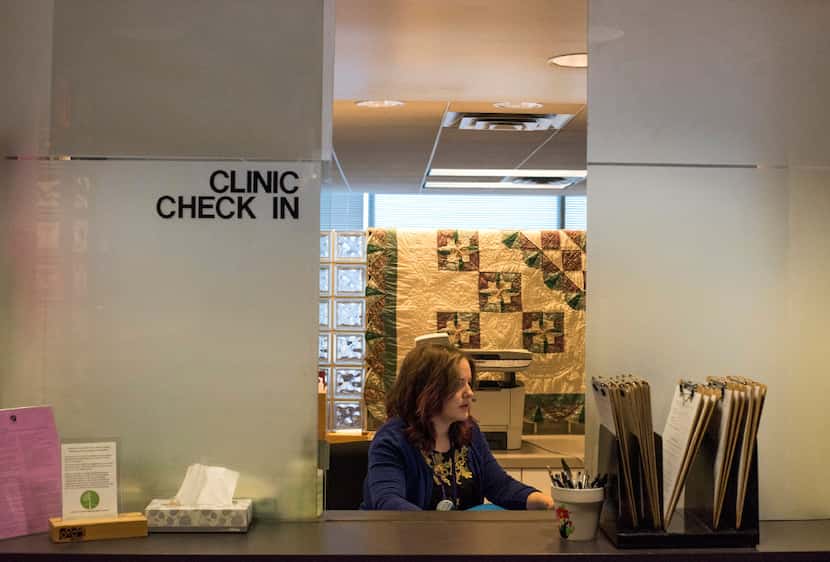 The check-in desk at an abortion clinic in Cleveland, Ohio, Dec. 9, 2016. A study, published...