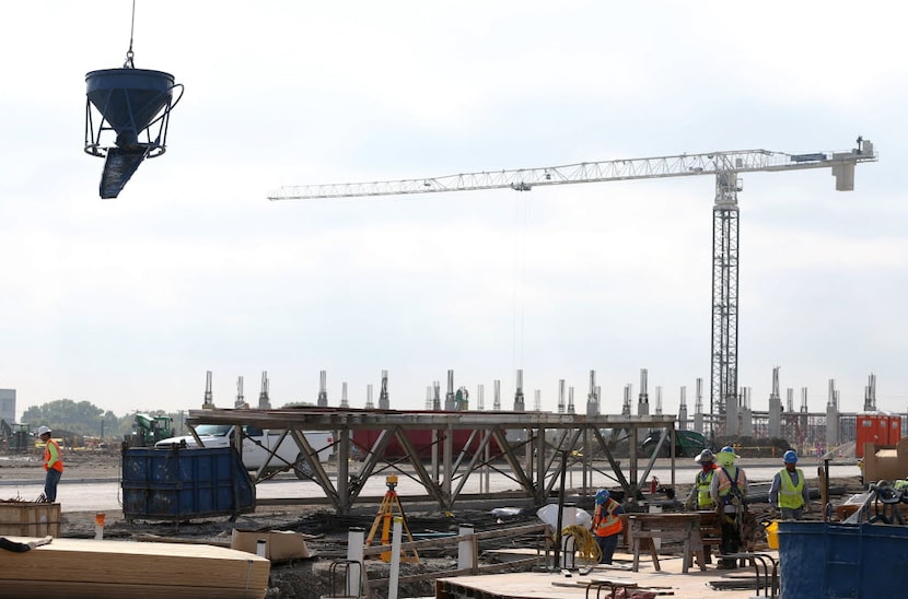 Construction continues at Omni Frisco Hotel at The Star, a facility that connects the Dallas...