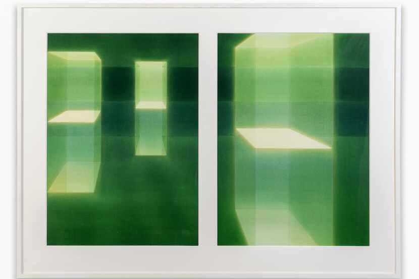 The late Italian architect Lauretta Vinciarelli's 2005 watercolor "Suspended in Green 4a and...