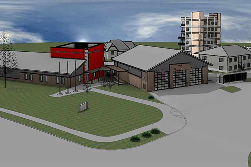 An artist's rendition shows the new Plano Fire Training Center that is currently under...