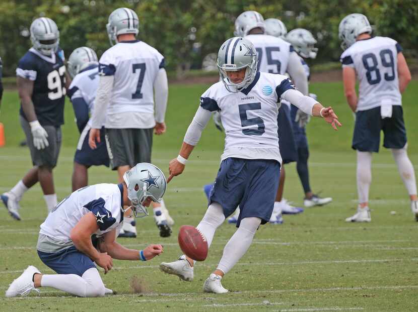 Dallas Cowboys kicker Dan Bailey (5) is pictured at Dallas Cowboys mandatory minicamp in...