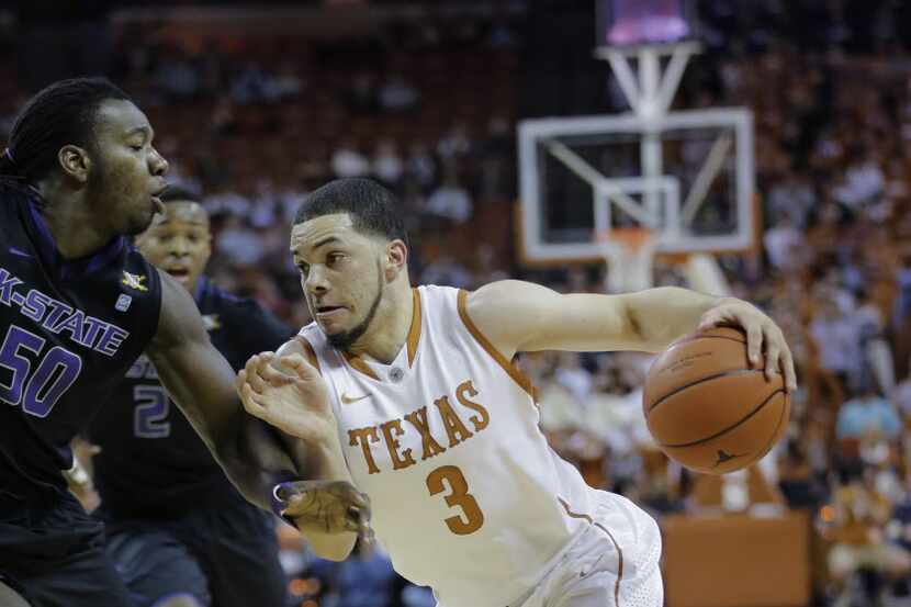 Texas' Javan Felix (3) against Kansas State. (AP Photo/Eric Gay)