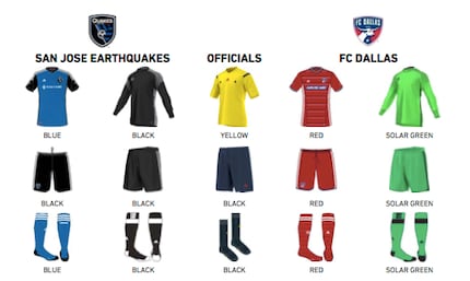 An example of an official MLS kit assignment sent to teams in the days before the game