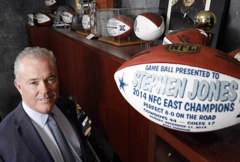 Dallas Cowboys executive vice president Stephen Jones poses for a portrait at Valley Ranch...