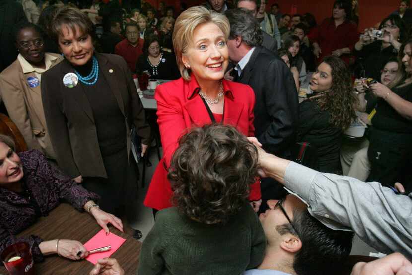  Democratic presidential candidate hopeful Hillary Clinton camapigned a Herrera's Mexican...