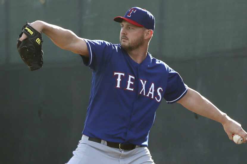 Texas pitcher Matt Harrison is pictured as pitchers and catchers report to Texas Rangers...
