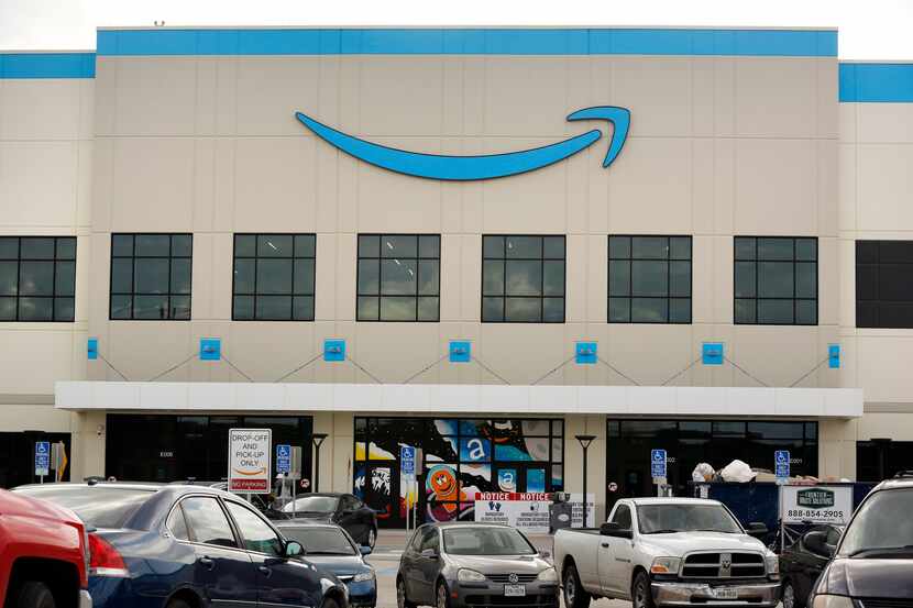 An exterior view of the new Amazon Fulfillment Center on Chalk Hill Road in Dallas.