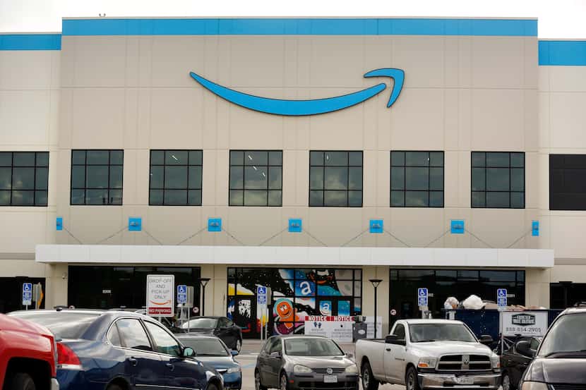 An exterior view of the new Amazon Fulfillment Center on Chalk Hill Rd in Dallas, Wednesday,...