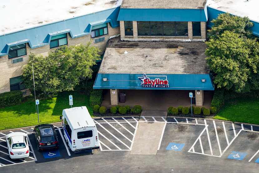 An aerial view of Skyline Nursing Center in Dallas. Thirty cases of coronavirus have been...