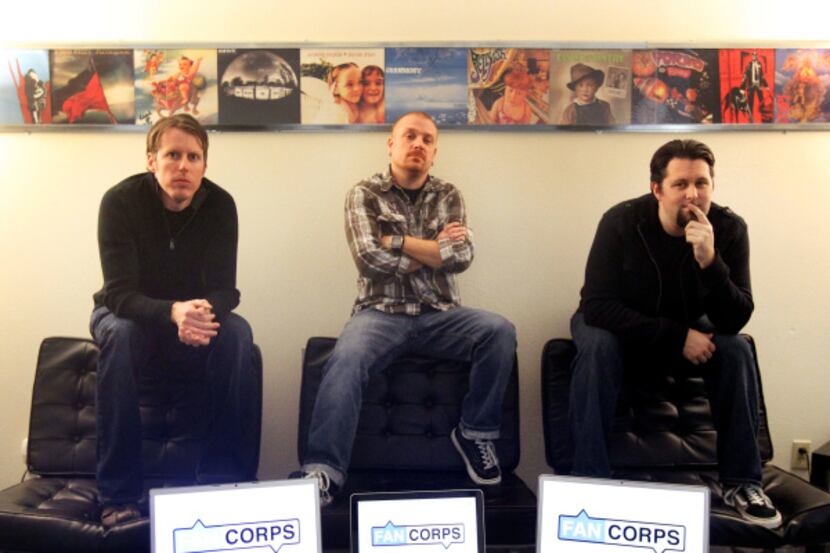 From left: G.I. Sanders, Tony Edwards and Jaye Miller founded Fancorps, social media...