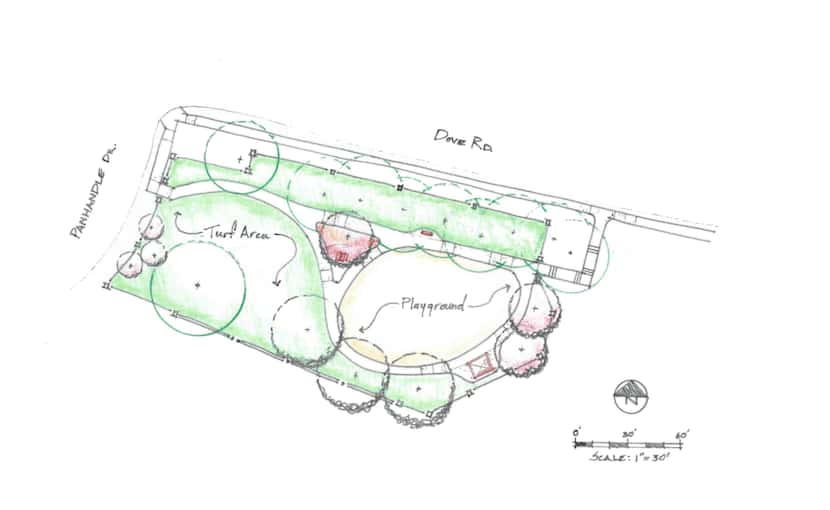 Initial plans show the proposed layout of the city's park project at the former site of Fire...