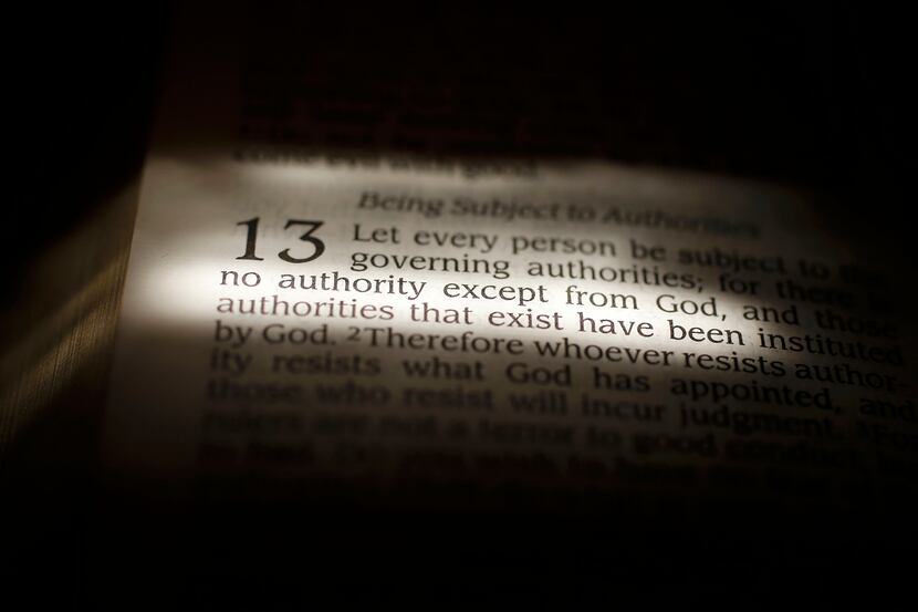 Romans 13: 1-2 from the Bible. U.S. Attorney General Jeff Sessions is citing the verses in...