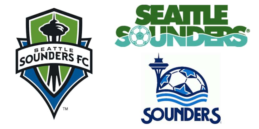 Seattle Sounders FC logos.
