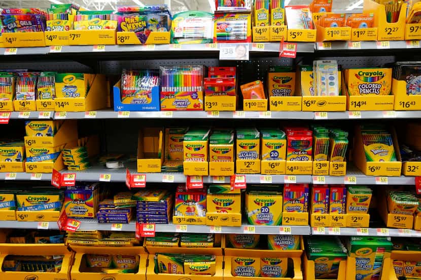 The Crayola section of the back-to-school isle at Walmart at Timber Creek Crossingin Dallas...