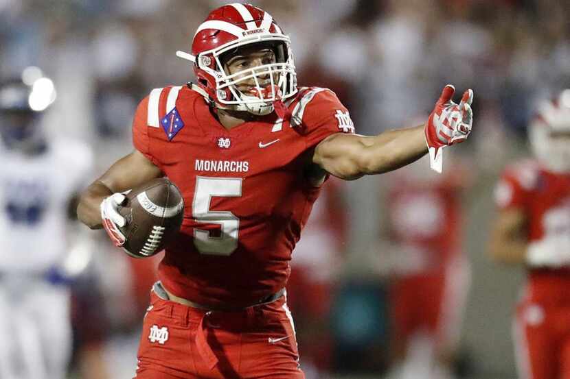 Mater Dei receiver Bru McCoy finished with 77 receptions for 1,428 yards and 18 touchdowns....
