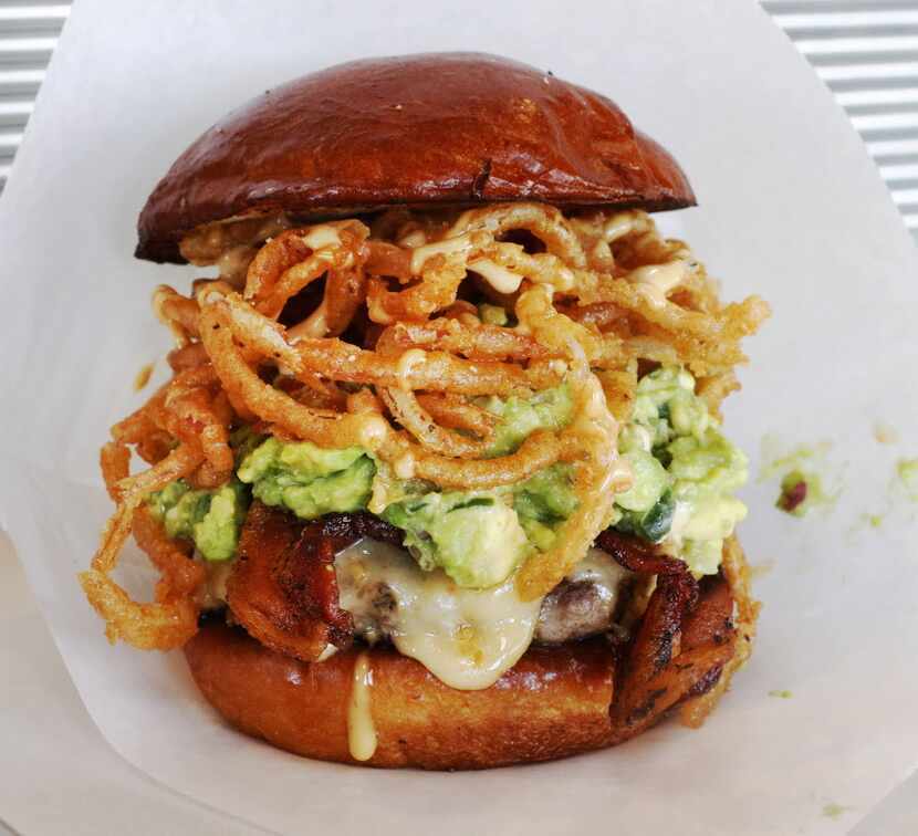 The Dale's Revenge burger at Pints & Quarts has crispy onion strings, habanero cheese,...